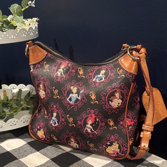 Dooney & Bourke Black and Brown Princess Shoulder Bag - Picture 6 of 11